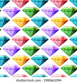 Seamless pattern with diamonds. Endless brilliant texture for fashion design.
