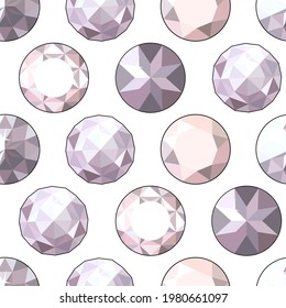 Seamless pattern with diamonds. Endless brilliant texture for fashion design.
