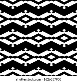 Seamless pattern. Diamonds, shapes wallpaper. Rhombuses, figures ornament. Ethnic motif. Shapes background. Geometric backdrop. Digital paper, textile print, web design, abstract. Vector artwork.