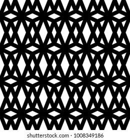 Seamless pattern with diamonds, triangles. Polygons background. Image with repeated geometrical figures. Ethnic motif. Grid wallpaper. Tiles illustration. Digital paper for textile print. Vector art.