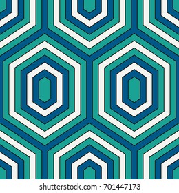 Seamless pattern with diamonds. Turtle shell motif. Honeycomb wallpaper. Repeated rhombuses and lozenges figures abstract background. Classic geometric ornament digital paper. Vector art