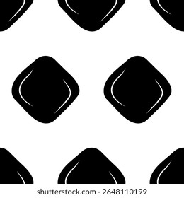 Seamless pattern with a diamond-shaped cookie icon. Black cookie icons on a white background. Black and white vector illustration n