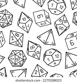 Seamless pattern of dice for board games.