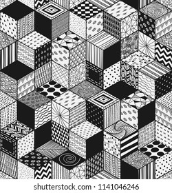 seamless pattern with dices, hand-painted, vector illustration