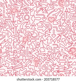 Seamless pattern with different arrows. Vector illustration.