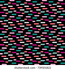 Seamless pattern with different bright geometric stripes.