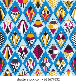 Seamless pattern with different bugs. vector illustration