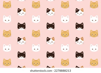 seamless pattern with different cats for banners, cards, flyers, social media wallpapers, etc.