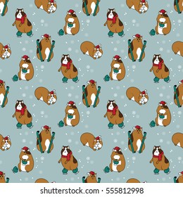 Seamless pattern with different cavy
