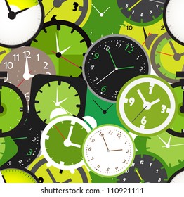 Seamless Pattern Of Different Clocks