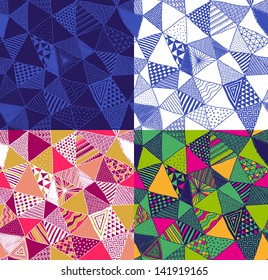 seamless pattern in different color schemes