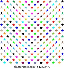 Seamless pattern with different colors of stars