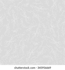 Seamless pattern of different curves gently curls outline on a pale gray background.
