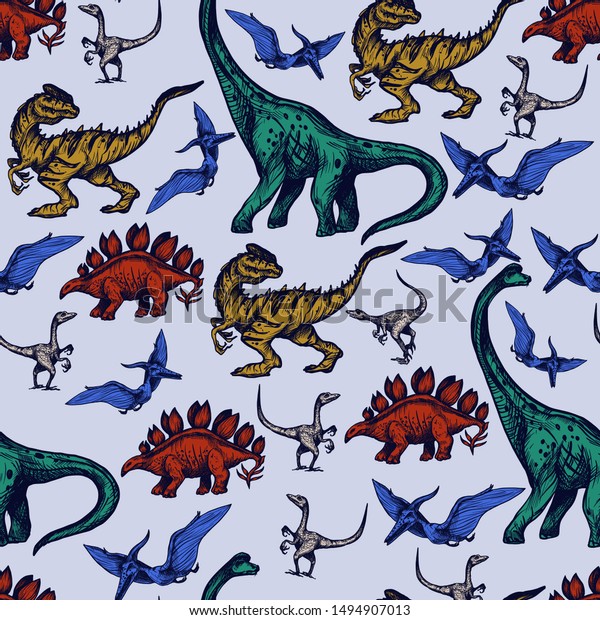 different color dinosaurs