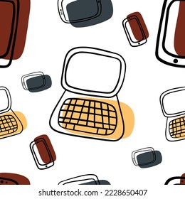 Seamless pattern different electronics for work