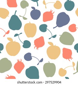 Seamless pattern with different fruits.