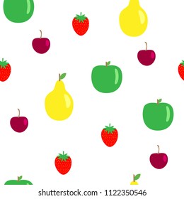 Seamless pattern of different fruits, vector