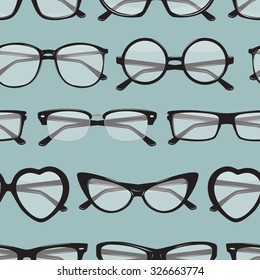 Seamless pattern with different glasses. Vector illustration