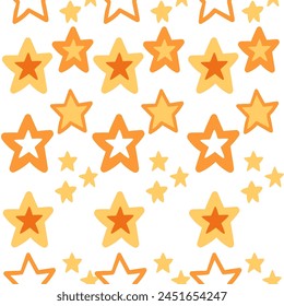 Seamless pattern of different golden stars vector illustration on white background