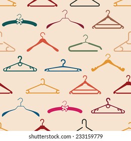 Seamless pattern with different hangers, vintage style