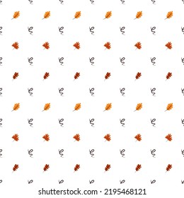 Seamless pattern with different leaves. Autumn pattern. Great for paper, design of sketchbook, textile, gift wrap. 
