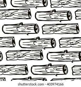 Seamless pattern from different parts of a tree boards, wood saw cuts, stubs.Background in vector.