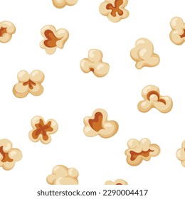 Seamless Pattern with Different Popcorn Seeds Creating Delightful Design Perfect For Any Snack Or Cinema-themed Project