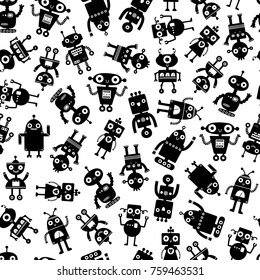 Seamless pattern with different robots