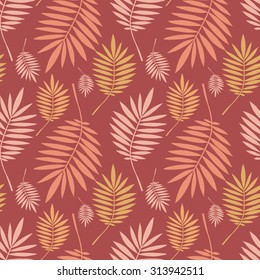 Seamless pattern with different shape of leaves. 