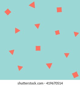 Seamless pattern with different shapes on a blue background
