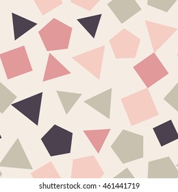 Seamless pattern with different shapes on a beige background