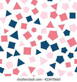 Seamless pattern with different shapes. Vector repeating texture.