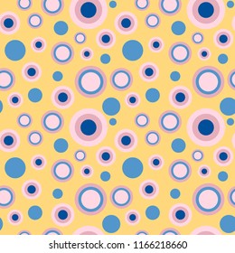 Seamless pattern with different size circles. 