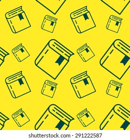 Seamless pattern of different sizes books on a colored background. Perfect use for backgrounds, wallpapers, textile industry, etc