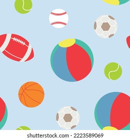 Nahtlose Muster verschiedener Sportbälle 
