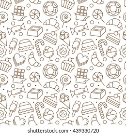 Seamless Pattern With Different Sweet Icons