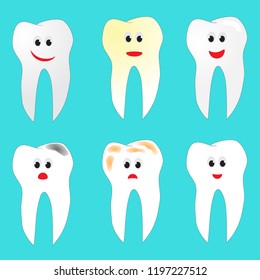 seamless pattern with different teeth