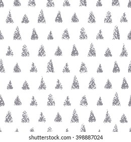 Seamless pattern of different triangles. Background with painted chalk triangles. Vector texture. 