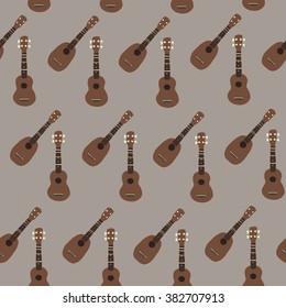 Seamless pattern with different types of ukulele. Vector illustration