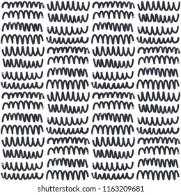Seamless pattern with different waves in a tiled arrangement. Design for backdrops with sea, rivers or water texture. Grunge texture for textiles.