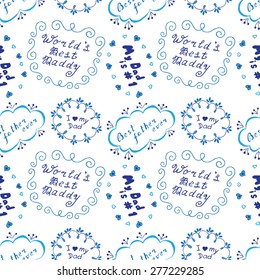 Seamless pattern with different words referring to fathers day