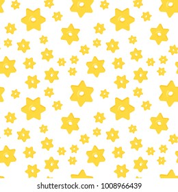 Seamless pattern with differentstars macaroni on white background. Italian macaroni, traditional cuisine.