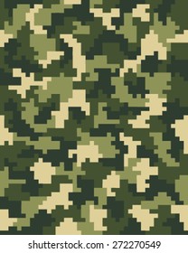 Seamless pattern of digital camouflage, vector