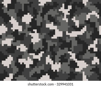 Seamless pattern of digital camouflage, vector