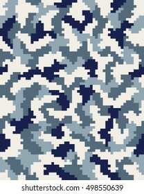 Seamless pattern of digital camouflage, vector