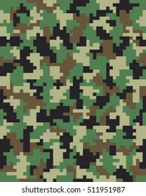 Seamless pattern of digital camouflage, vector