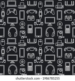 seamless pattern of the digital devices