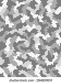 Seamless pattern of digital gray camouflage, vector