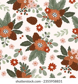 Seamless pattern, digital paper repeating background for fabric, wallpaper, wrapping paper and surface design