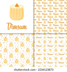 Seamless pattern with Dimsum, for decoration